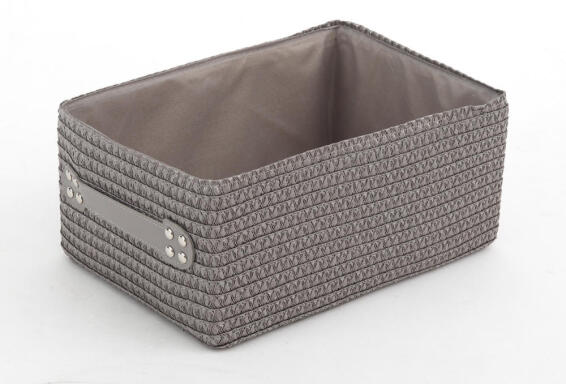 STORAGE BASKET WOVEN GREY 32X22X15CM