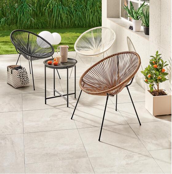 Acapulco Rattan Steel Round Patio Chair White LEROY MERLIN