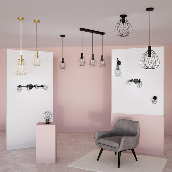 Inspire metal black tri - pendant light e27 d18cm