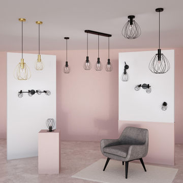 Inspire metal black tri - pendant light e27 d18cm
