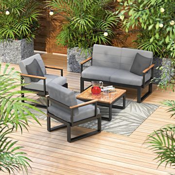 NATERIAL COFFEE SOFA SET ORIS GREY 