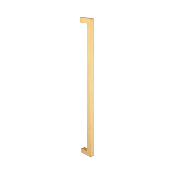 Pull handle square mitried Handles inc. satin brass 320mm