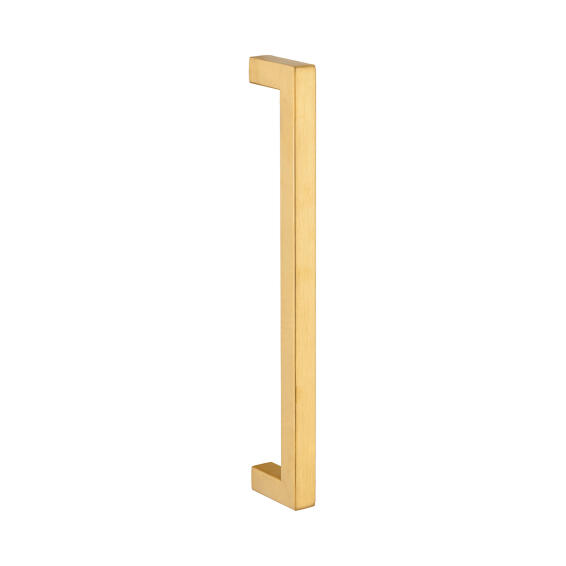 Pull handle square mitried Handles inc. satin brass 192mm