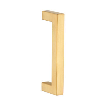 Pull handle square mitried Handles inc. satin brass 96mm