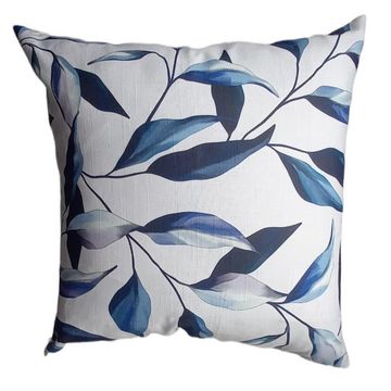 INDIGO LEAVES 50X50 SCATTER CUSHION BLUE