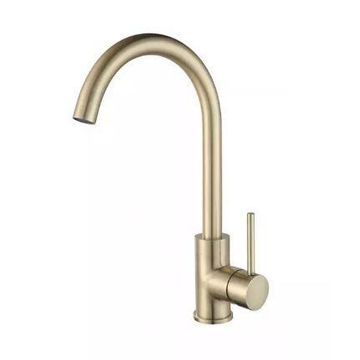 Bijiou Kitchen Sink Mixer Tap Deck Gold H41Cm Spout Reach 22.5Cm