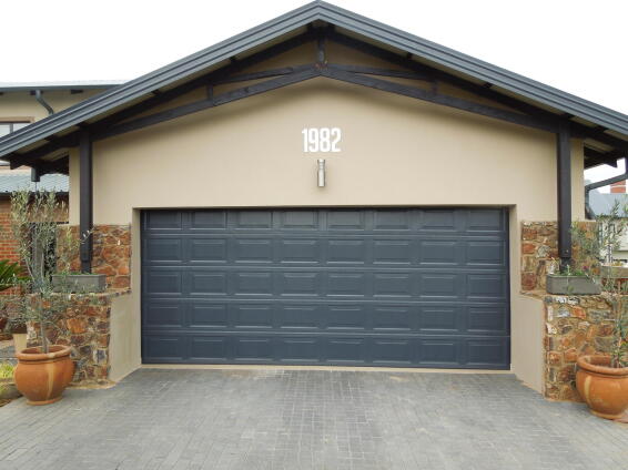 Garage door Chromadeck steel double charcoal block W4880mm x