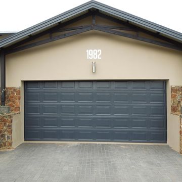 Garage door Chromadeck steel double charcoal block W4880mm x H2580mm 