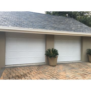 Garage door chromadeck steel single white block W2440mm x H2135mm