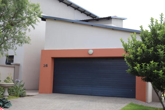 Garage door Chromadeck steel double charcoal slatted W4880mm x H2135mm
