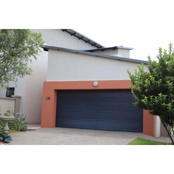 Garage door Chromadeck steel double charcoal slatted W4880mm x H2135mm