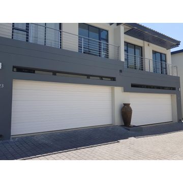 Garage door Chromadeck steel double white slatted W4880mm x H2135mm