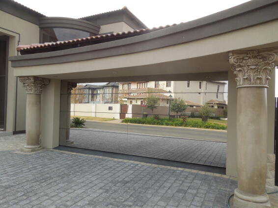 Garage door double frameless glass grey