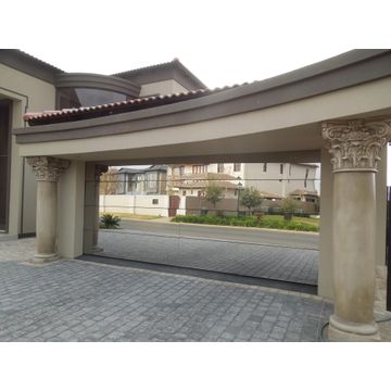 Garage door double frameless glass grey