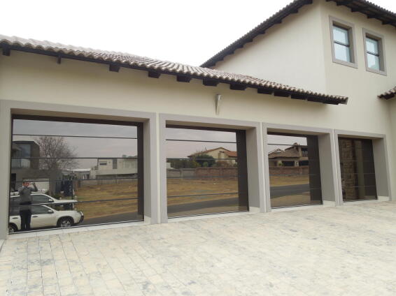 Garage door single frameless glass grey