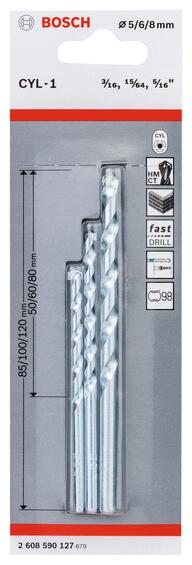 CYL 1Masonry drill bit Set 5/6/8 mm