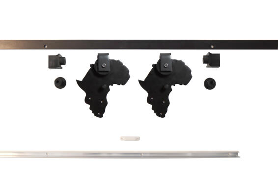 Barn sliding door hardware kit Africa design black 1.8m