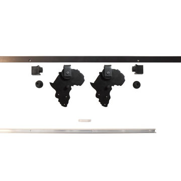 Barn sliding door hardware kit Africa design black 1.8m