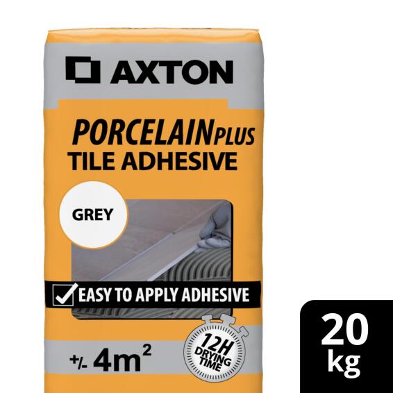 Axton Porcelain Tile Adhesive Grey 12Hour Plus 20kg