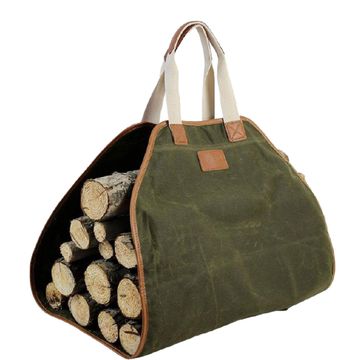 Canvas wood carrier green gorbea