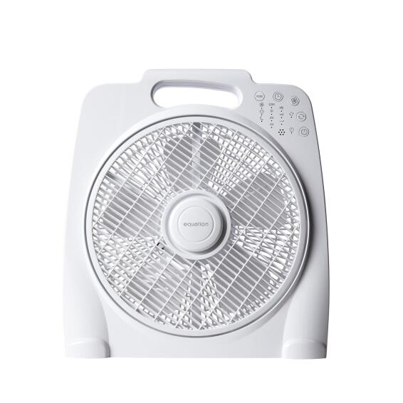 Equation Box Fan White With Remote 30cm