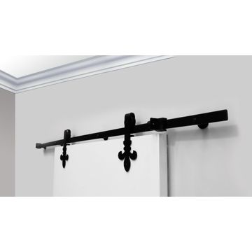Barn sliding door hardware kit Saint design black 1.8m