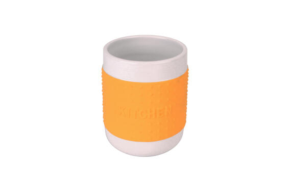 Kitchen Utensils Holder Ceramic Yellow D16Xh16Cm