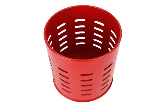 Kitchen Utensils Holder Steel Red D13Xh13Cm