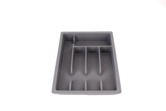 Kitchen Extendable Cuttlery Tray Plastic Grey