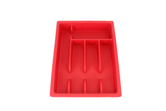 Kitchen Extendable Cuttlery Tray Plastic Red