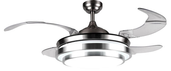BRIGHTSTAR Ceiling Fan with LED Light Retractable Blades