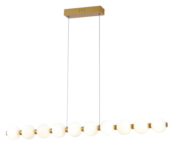 pendant light gold x10 opal glass  cool white