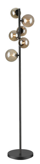 Brightstar Aluminium And Glass Floor Lamp Matte Black 6xG9