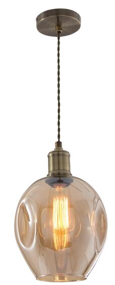 Brightstar Glass Pendant Light Amber 1xe27