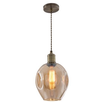 Brightstar Glass Pendant Light Amber 1xe27