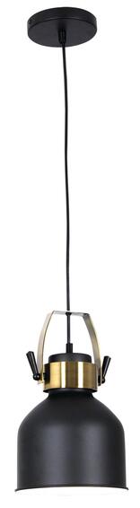 pendant light metal E27 40w black with gold colar