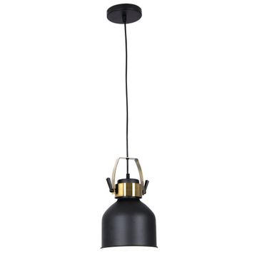 pendant light metal E27 40w black with gold colar