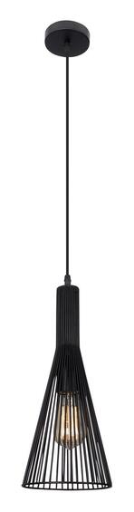 pendant light metal small rib 60w E27 black