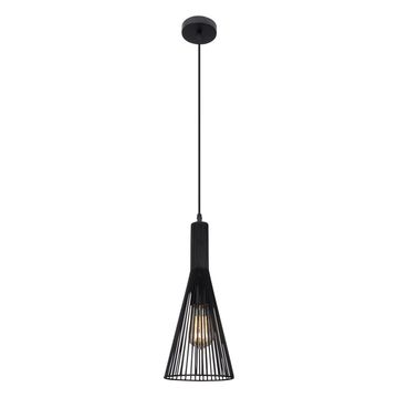 pendant light metal small rib 60w E27 black