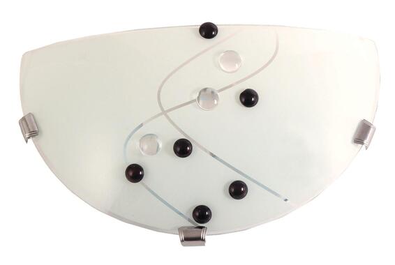 WALL LIGHT HALF MOON BLACK CRYSTALS SILVER CLIPS