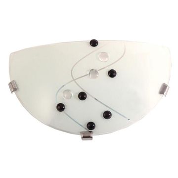 WALL LIGHT HALF MOON BLACK CRYSTALS SILVER CLIPS