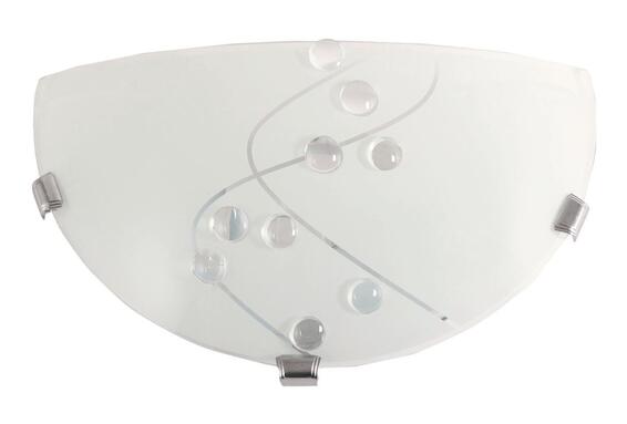 WALL LIGHT HALF MOON CLEAR CRYSTALS SILVER CLIPS