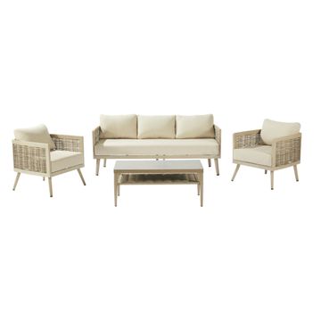 Naterial Delia Wicker 5 Piece Patio Set Natural