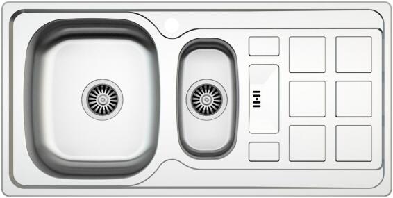 Parker As106 Single Kitchen Sink With Drainer Stainless Steel Anti Scratch L100Cm X W50Cm