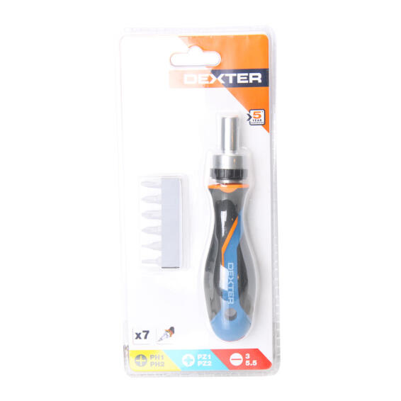 Ratchet screwdriver + 6 bits DEXTER