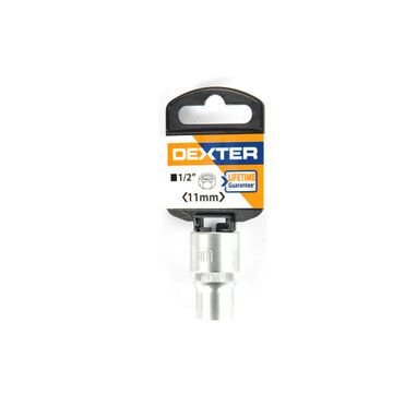 Socket DEXTER 1/2" 11mm CRV satin finish