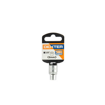 Socket DEXTER 3/8" 8mm CRV satin finish