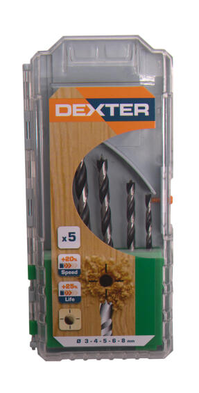 Drill bit DEXTER wood 3/4/5/6/8mm 5 pieces
