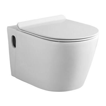 Suspended Toilet Wall Hung Pan+Seat Ceramic Bijiou Amour White