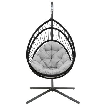 Naterial Ovo Wicker Hanging Chair Dark Grey H190cmxD100cmxW125cm
